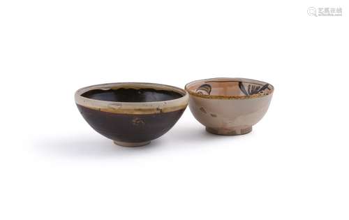 Two Chinese brown glazed pottery bowls