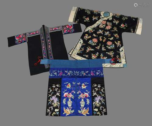 A Chinese women's embroidered side fastening robe