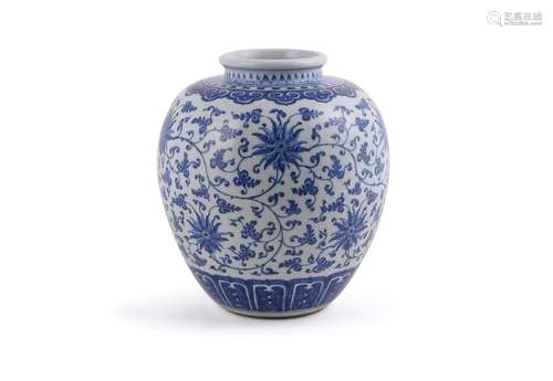 A Chinese blue and white jar