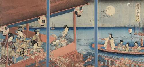 Utagawa Toyokuni III (1786-1864) A Woodblock Printed