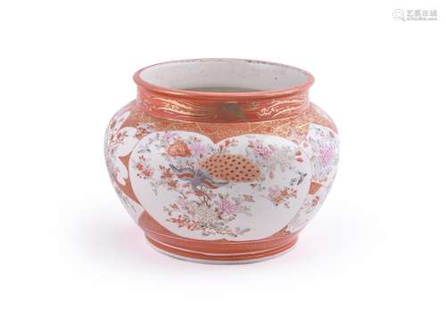 A Japanese Kaga Porcelain Jardinière