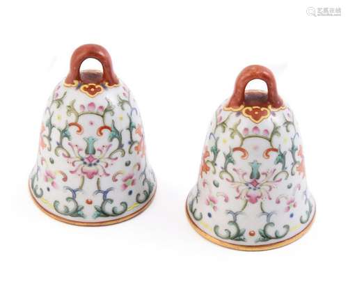 A pair of Chinese Famille Rose 'Bells'