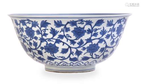 A large Chinese blue and white bowl