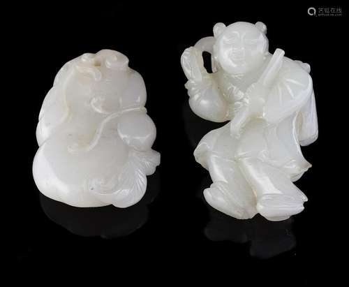 Two Chinese white or pale celadon carvings