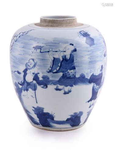 A Chinese blue and white jar