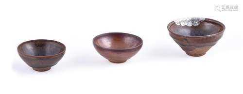 Three Jian black glazed bowls