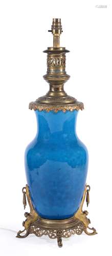 A Chinese turquoise-ground vase