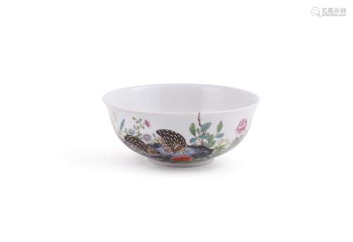 A Chinese Famile Rose bowl