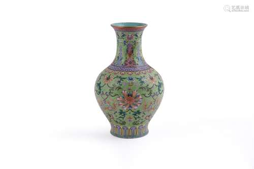 A Chinese famille rose vase