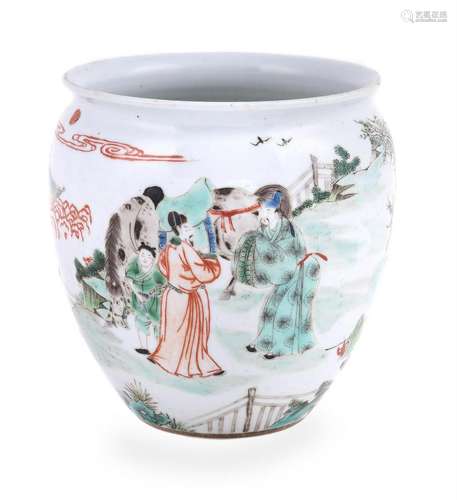 A Chinese Famille Verte water pot