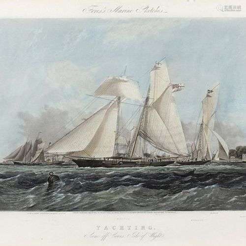 Yachting, scene of courses, Isle of Wight Gravure en couleur...