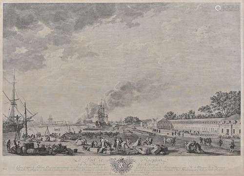 Deux gravures à l eau-forte : Vue de Bayonne et Vue de Roche...