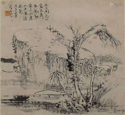 古代 俞瘦石山水 纸本