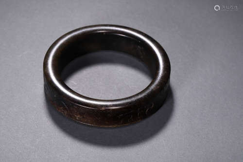 舊玉雕夔龍紋環