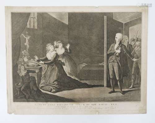 Gravures. Ensemble de 5 gravures autour de Marie-Antoinette,...