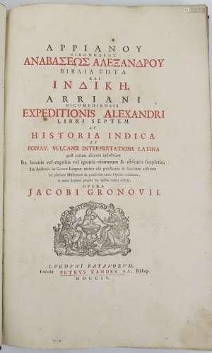 ARRIEN (Arrianus de Nicomédie). Expeditionis Alexandri libri...
