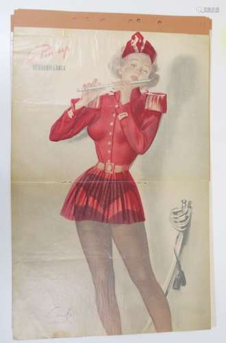 CAROLS. Ensemble de 3 affiches de pin-ups 