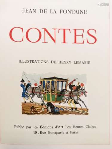 LEMARIÉ (Henry) & LA FONTAINE (Jean de). Contes. Paris, Les ...