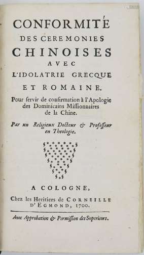 Asie - ALEXANDRE (N.). Conformité des cérémonies chinoises a...