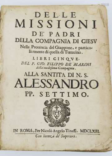 Asie - MARINI (Giovanni Filippo de). Delle missioni de' Padr...