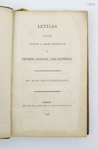 Scandinavie - WOLLSTONECRAFT (Mary). Letters written during ...