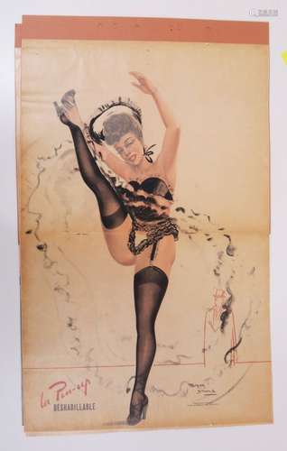 BRARD (Roger). Ensemble de 3 affiches de pin-ups 