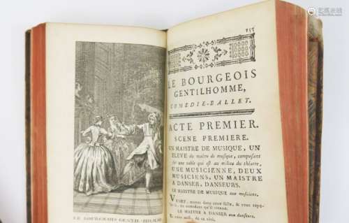 Lot. Ensemble de 4 volumes in-12 en reliures d'époque XVIIIe...