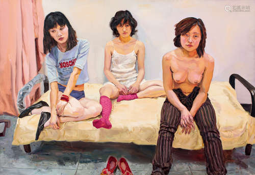 马延红（b.1977） 2005年作 三个同学 布面油画
