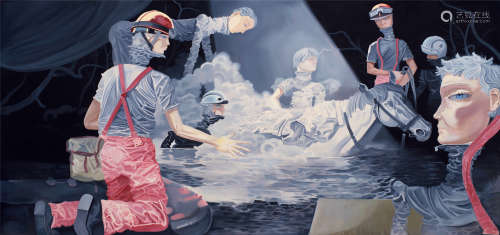 熊宇（b.1975） 2009年作 逆光的水流 布面油画