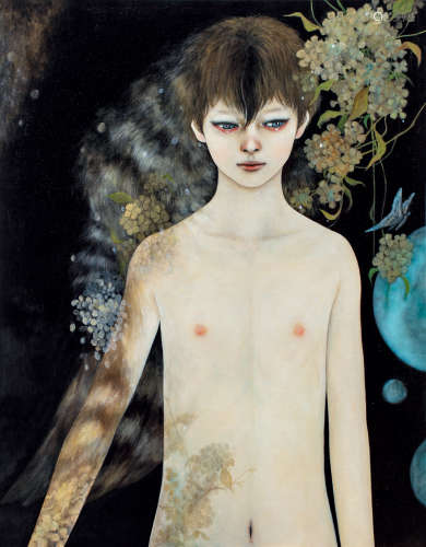 饭田桐子（b.1970，日本） 2013年作 清澈的夜晚 布面油画