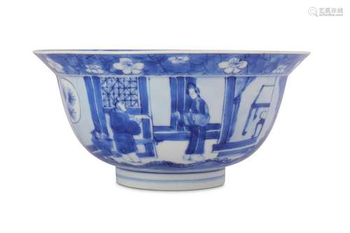 A CHINESE BLUE AND WHITE KLAPMUTS BOWL.