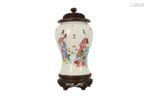 A CHINESE FAMILLE ROSE 'LADIES AND BOYS' VASE.