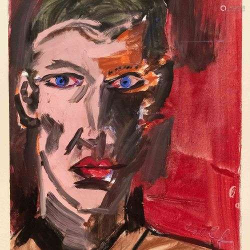 Rainer Fetting (*1949) Autoportrait de l'artiste, 1982, goua...