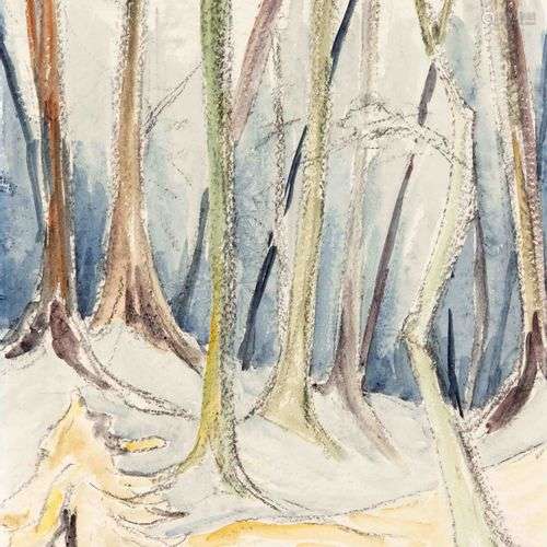 Erika von Roques, artiste 2e moitié du 20e siècle, forêt d'h...
