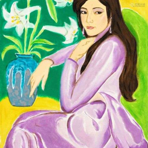 Cao Giang, artiste vietnamien fin du 20ème siècle, jeune fem...