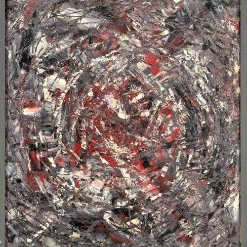 Artiste anonyme vers 1960, composition informelle en rouge, ...