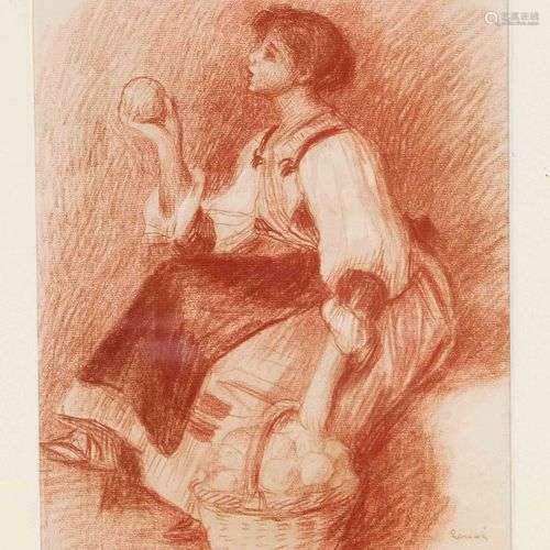 Pierre-Auguste Renoir (1841-1919), Jeune fille aux pommes, l...