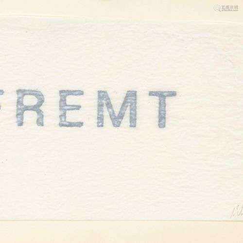 Jakob Mattner (*1946), ''FREMT'', tirage au tampon sur papie...