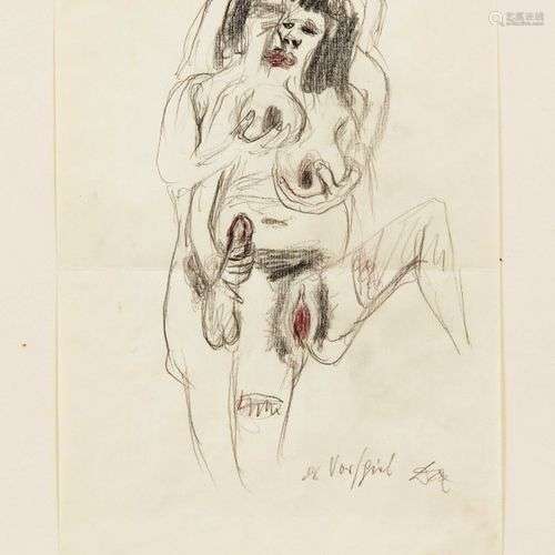 Otto Dix (1891-1969), ''Vorspiel'', amants, crayon et stylo ...
