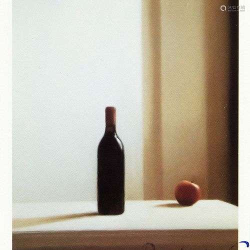 Gerhard Richter (*1932), carte postale signée, ''Bouteille a...