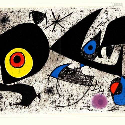 Joan Miro (1893-1983), lithographie en couleur tirée de ''Ho...