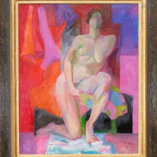 René Anne Beja (1908-1982), peintre français, grand nu fémin...