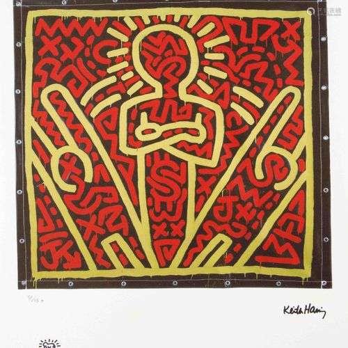 Keith Haring (1958-1990), composition figurative, épreuve gi...