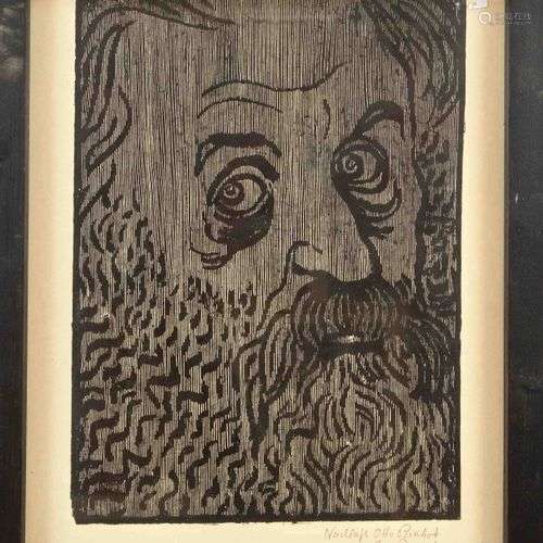 Otto Pankok (1893-1966), Autoportrait, gravure sur bois sur ...