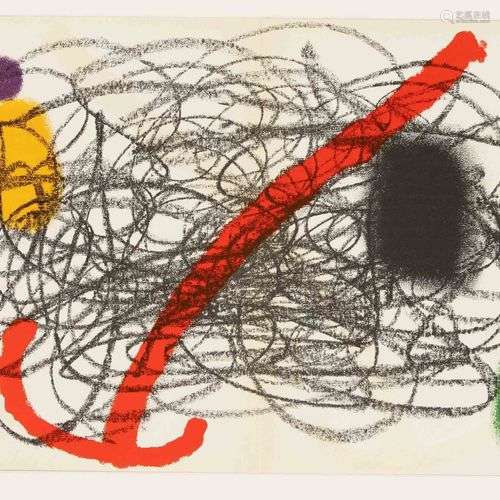 Joan Miro (1893-1983), lithographie en couleurs tirée de DLM...