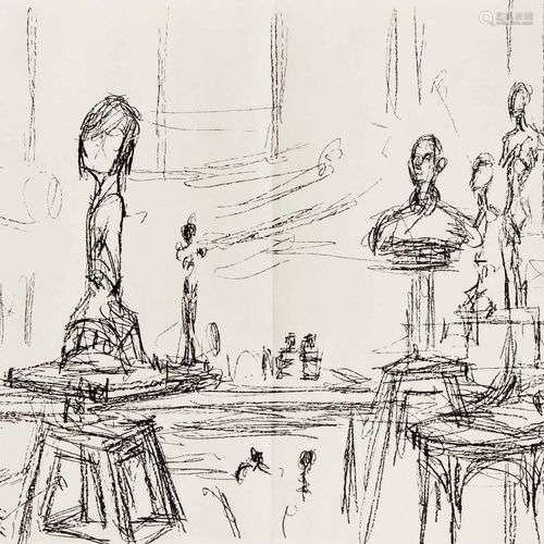 Alberto Giacometti (1901-1966), ''Atelier avec sculptures'',...