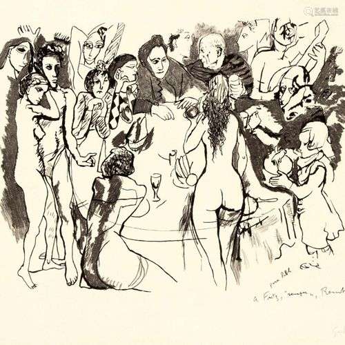 Renato Guttuso (1911-1987), Hommage à Picasso, lithographie ...