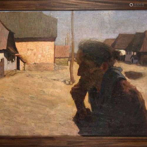 Gustav Jagerspacher (1879-1929), Vieille paysanne à l'ombre ...