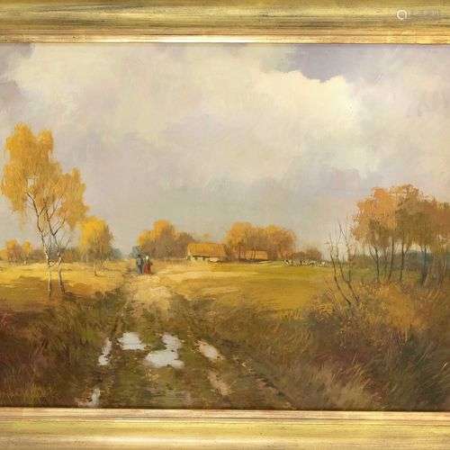 Bernd Funke (1902-1988), paysage rural en automne, huile sur...