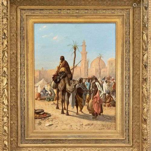 Ferenc Eisenhut (1857-1903), ''Marché à Tanta/Egypte'', scèn...